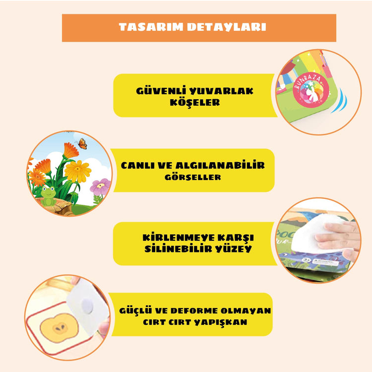 Çocuğumun Tak - Çıkar Cırt Cırtlı Aktivite Kitabı 15-24 Ay