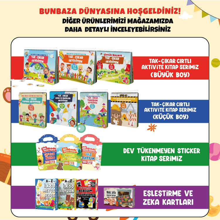 Çocuğumun Tak - Çıkar Cırt Cırtlı Aktivite Kitabı 15-24 Ay
