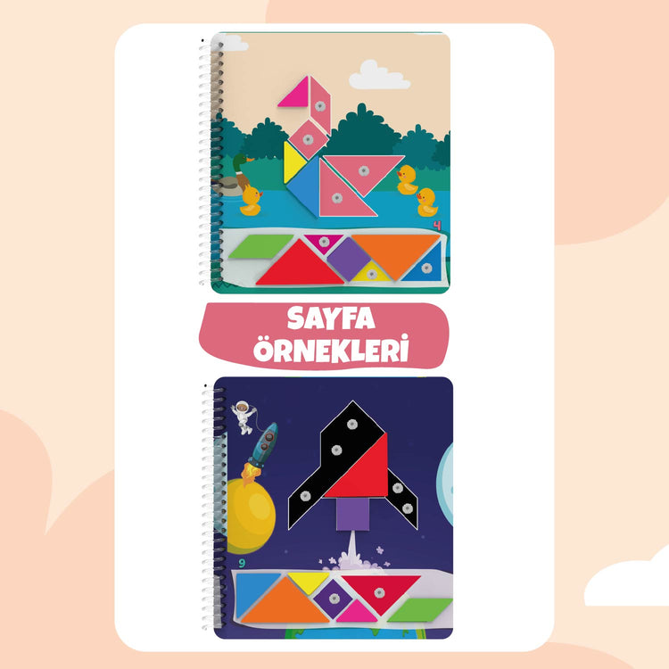 Çocuğumun Cırt Cırtlı Tak - Çıkar Tangram Aktivite Kitabı 1-3 Yaş