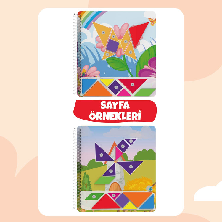 Çocuğumun Cırt Cırtlı Tak - Çıkar Tangram Aktivite Kitabı 1-3 Yaş