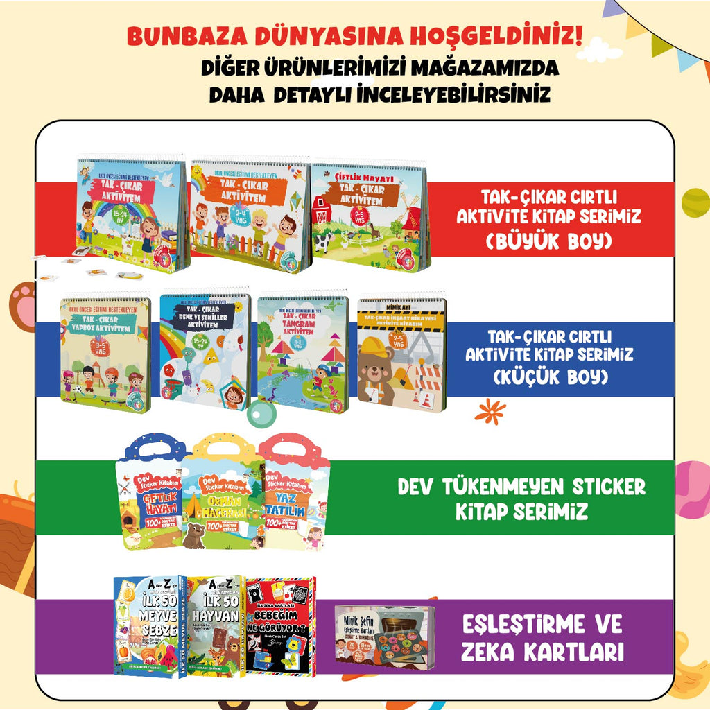 Çocuğumun Tak - Çıkar Cırt Cırtlı Aktivite Kitabı 15-24 Ay