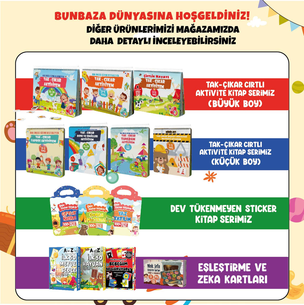 Çocuğumun Tak - Çıkar Cırt Cırtlı Aktivite Kitabı 2-4 Yaş