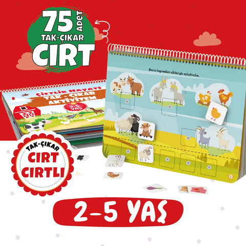 Çocuğumun Tak - Çıkar Cırt Cırtı Çiftlik Hayatı Aktivite Kitabı 2-5 Yaş