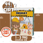 Tak-çıkar Cırt Cırtlı Minik Ayı ile İnşaat Aktivite Kitabı 44 Adet Cırt