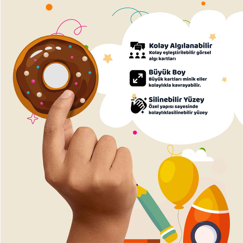 Minik Şefin Eşleştirme Kartları Donut Ve Kurabiye Beceri Zeka Geliştirme Oyunu
