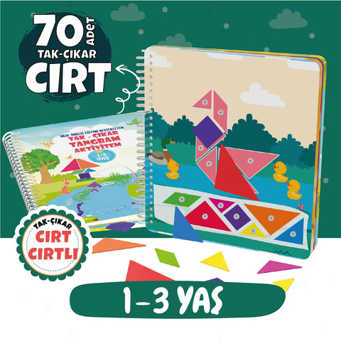 Çocuğumun Cırt Cırtlı Tak - Çıkar Tangram Aktivite Kitabı 1-3 Yaş